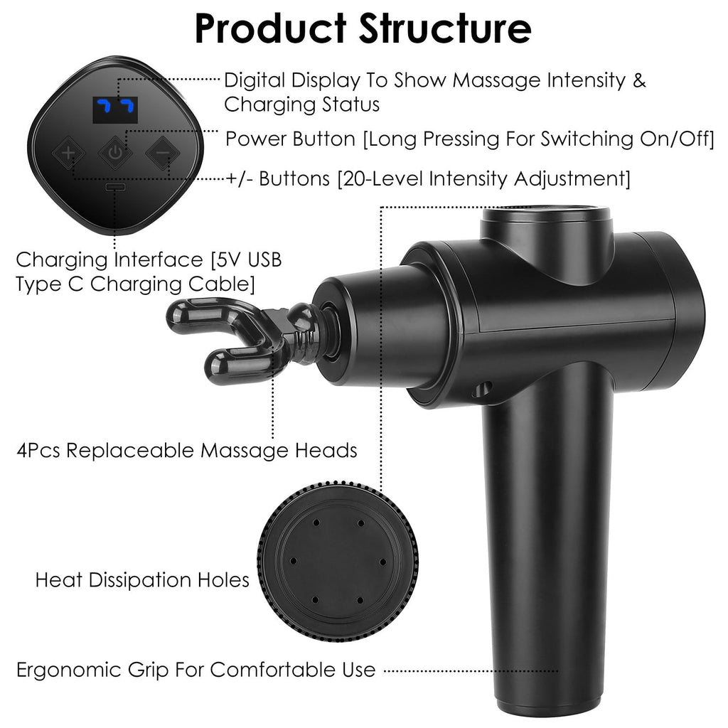Percussion Massage Gun with Digital Display