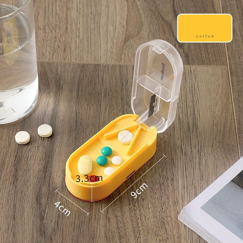 Medicine Dispenser Cutting Pill Box Cutting Tablet Packing Box Carry-On Pack a Week Small Pill Box
